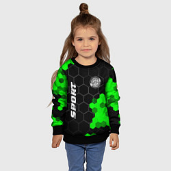 Свитшот детский Chrysler green sport hexagon, цвет: 3D-черный — фото 2