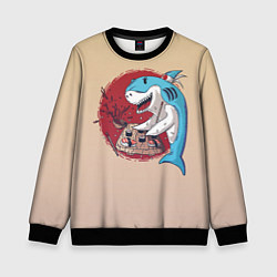 Свитшот детский Sushi shark, цвет: 3D-черный
