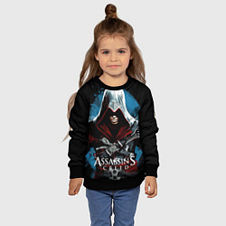 Свитшот детский Assassins creed темный синий фон, цвет: 3D-черный — фото 2