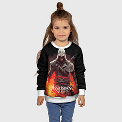 Свитшот детский Assassins creed огненный фон вокруг, цвет: 3D-белый — фото 2