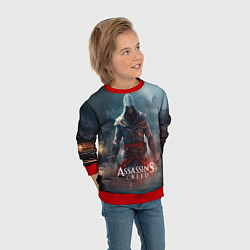 Свитшот детский Assassins creed ночной город, цвет: 3D-красный — фото 2
