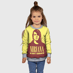 Свитшот детский Kurt Cobain Nirvana, цвет: 3D-меланж — фото 2