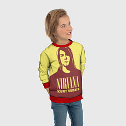 Свитшот детский Kurt Cobain Nirvana, цвет: 3D-красный — фото 2