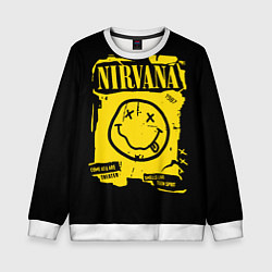 Свитшот детский Nirvana - смайлик, цвет: 3D-белый