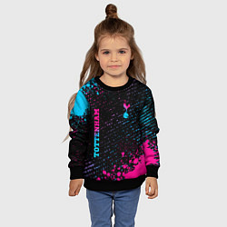 Свитшот детский Tottenham - neon gradient вертикально, цвет: 3D-черный — фото 2