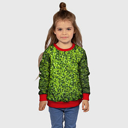 Свитшот детский Зелёная трава листья, цвет: 3D-красный — фото 2