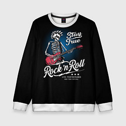 Свитшот детский Rock and roll - punk, цвет: 3D-белый