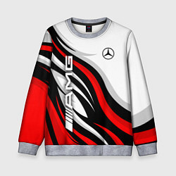 Свитшот детский Mercedes benz AMG - белый с красным, цвет: 3D-меланж