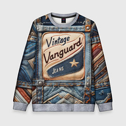 Свитшот детский Vintage vanguard jeans - patchwork, цвет: 3D-меланж