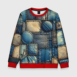 Детский свитшот Denim patchwork - ai art