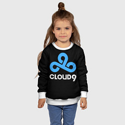 Свитшот детский Cloud9 - esports logo, цвет: 3D-белый — фото 2