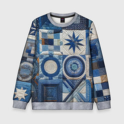 Детский свитшот Denim patchwork - ai art