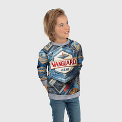 Свитшот детский Vanguard denim patchwork - ai art, цвет: 3D-меланж — фото 2