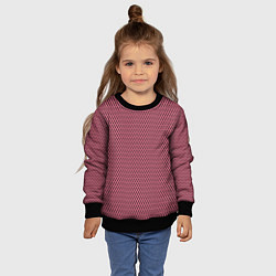 Свитшот детский Розовый имитация сетки паттерн, цвет: 3D-черный — фото 2