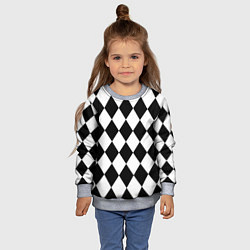 Свитшот детский Арлекин черно-белый, цвет: 3D-меланж — фото 2