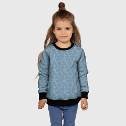 Свитшот детский Серо-голубой цветочный однотонный узор, цвет: 3D-черный — фото 2