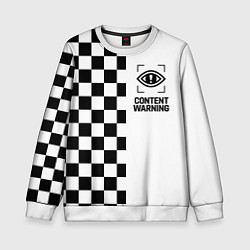 Детский свитшот Content Warning шашечки