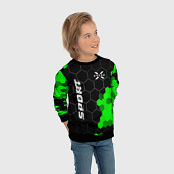 Свитшот детский Exeed green sport hexagon, цвет: 3D-черный — фото 2