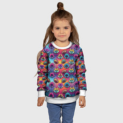 Свитшот детский Furry color anime faces, цвет: 3D-белый — фото 2