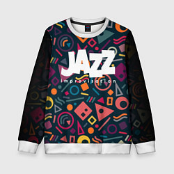 Свитшот детский Jazz improvisation, цвет: 3D-белый