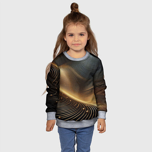 Детский свитшот Золотые линии с шариками / 3D-Меланж – фото 4