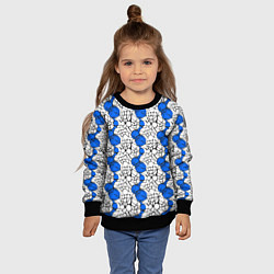 Свитшот детский Нейрографический узор из синих кругов и овалов, цвет: 3D-черный — фото 2