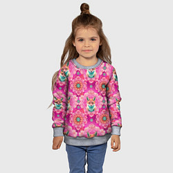 Свитшот детский Лисица и паттерн, цвет: 3D-меланж — фото 2