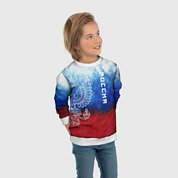Свитшот детский Герб России и флаг, цвет: 3D-белый — фото 2