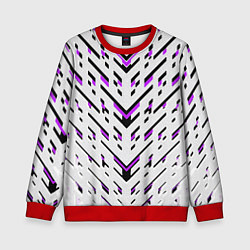 Свитшот детский Black and purple stripes on a white background, цвет: 3D-красный