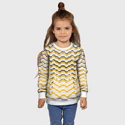Свитшот детский Чёрные и жёлтые полосы на белом фоне, цвет: 3D-белый — фото 2