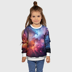 Свитшот детский Облачный космос, цвет: 3D-белый — фото 2