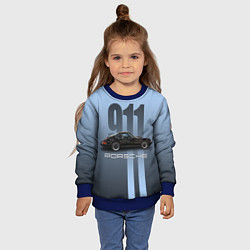 Свитшот детский Винтажный автомобиль Porsche, цвет: 3D-синий — фото 2