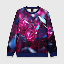 Свитшот детский Яркие розовые хрусталики, цвет: 3D-синий