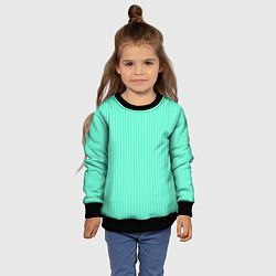 Свитшот детский Светлый бирюзовый в тонкую полоску, цвет: 3D-черный — фото 2