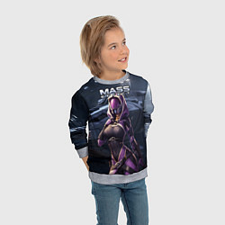 Свитшот детский Mass Effect ТалиЗора и космический корабль, цвет: 3D-меланж — фото 2