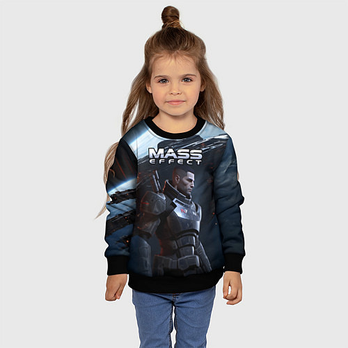 Детский свитшот Mass Effect game / 3D-Черный – фото 4