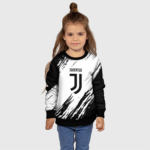Детский свитшот Juventus краски / 3D-Черный – фото 4