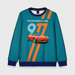 Свитшот детский Porsche 911 немецкий спорткар, цвет: 3D-синий