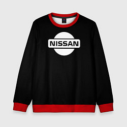 Свитшот детский Nissan logo white, цвет: 3D-красный
