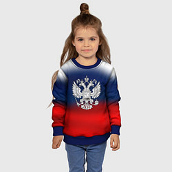 Свитшот детский Россия герб краски, цвет: 3D-синий — фото 2