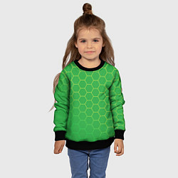 Свитшот детский Шестигранники фисташковый, цвет: 3D-черный — фото 2