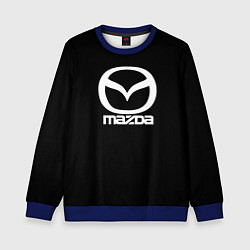 Свитшот детский Mazda logo white, цвет: 3D-синий