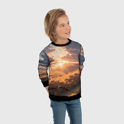 Свитшот детский Вечерний закат - аниме, цвет: 3D-черный — фото 2