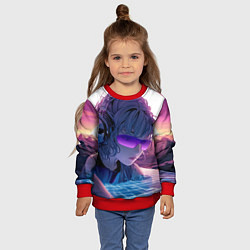 Свитшот детский Honkai Star Rail Silver Wolf, цвет: 3D-красный — фото 2