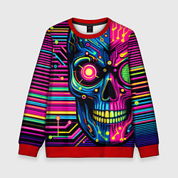 Свитшот детский Pop art skull - ai art, цвет: 3D-красный