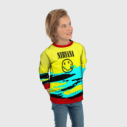 Свитшот детский Nirvana краски кислотные, цвет: 3D-красный — фото 2