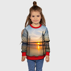 Свитшот детский Вантовый мост в Санкт-Петербурге, цвет: 3D-красный — фото 2