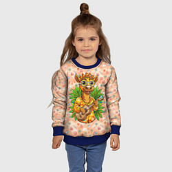 Свитшот детский Жираф играет на гитаре, цвет: 3D-синий — фото 2