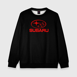Свитшот детский Subaru red logo, цвет: 3D-черный