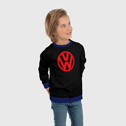 Свитшот детский Volkswagen red logo, цвет: 3D-синий — фото 2